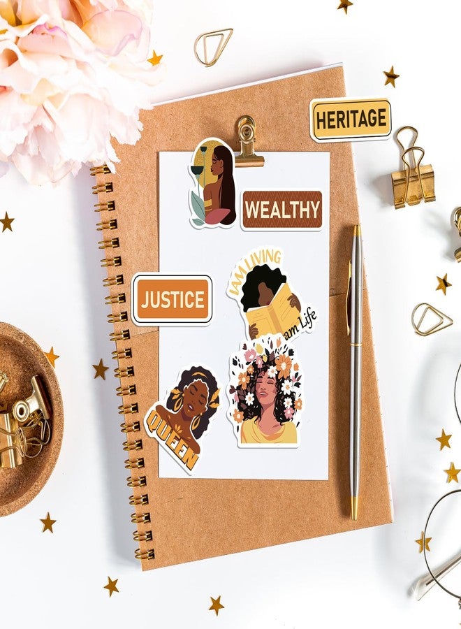 AFRITEE Black Girls Bulk Stickers - 50 Pcs Inspirational Quotes Vision Board Supplies for Women, Confident Equality Proud Vinyl Waterproof Decals DIY Diary Wish Suitcase Decoration Gift for Girl - Image 5